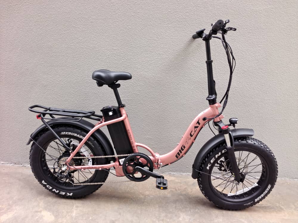 The Mini Long Beach Cruiser Folding Step through Electric Bike 750W Big Cat Electric Bikes